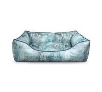 Record - Cuccia per Cani e Gatti Cozy Green in PET riciclato. Lettino imbottito per animali con base antiscivolo e cuscino estraibile. Cuscino rettangolare per cani e gatti |M - 75 x 48 cm