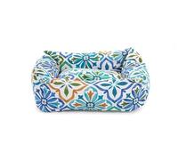 Record - Cuccia per Cani e Gatti Ionio in Cotone, Colore: Azzurro, 50x35x15h cm. Lettino imbottito per animali a rapida asciugatura, morbido e accogliente. Cuscino rettangolare per cani e gatti.