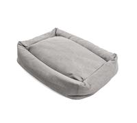 Record - Cuccia per Cani e Gatti Mono Design in Cotone. Lettino imbottito per animali a rapida asciugatura morbido e accogliente. Cuscino rettangolare per cani e gatti |S - 60x 45x17h, Grigio