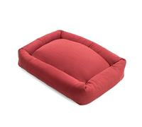 Record - Cuccia per Cani e Gatti Mono Design in Cotone. Lettino imbottito per animali a rapida asciugatura morbido e accogliente. Cuscino rettangolare per cani e gatti |M -70x 50x17h, Rosso