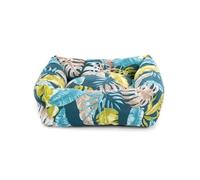 Record - Cuccia per Cani e Gatti Monstera in Cotone, Colore: Blu, 60x45x15h cm. Lettino imbottito per animali a rapida asciugatura, morbido e accogliente. Cuscino rettangolare per cani e gatti.