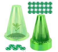 Record da giardino per piante - 20 coperture per piante trasparenti con ventilazione, svasate a campana trasparente | Plant Cloche, Cupole di umidità riutilizzabili, gabbia multifunzionale