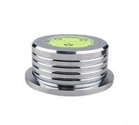 Record for Stabilizer - Morsetto per giradischi con livella a bolla per vinile LP - Il peso in lega di alluminio riduce le vibrazioni, mandrino da 7 mm (argento, 60 Hz)