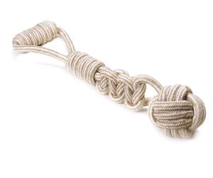 Record - Gioco per Cani in Cotone Naturale. Tirante per Cani Resistente e Perfetto per Tiro alla Fune e Riporto. Stimola la masticazione favorendo la pulizia dei denti |Tirante con palla, 38 cm