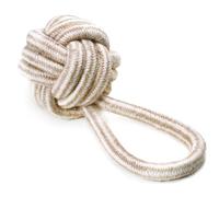 Record - Gioco per Cani in Cotone Naturale. Tirante per Cani Resistente, Morbido e Perfetto per Tiro alla Fune e Riporto. Stimola la masticazione favorendo la pulizia dei denti | Manigliotto, 31 cm