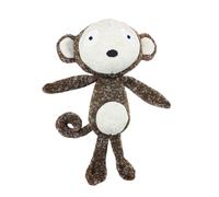 Record - Gioco per Cani in Peluche Softy - Peluche per Cani Morbido e Resistente, in Toni di Grigio con Squeaker Integrato per un Divertimento Assicurato | Scimmia, 19 cm