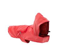 Record Impermeabile Pocket per Cani con Cappuccio Regolabile. Cappotto per cani tascabile e ripiegabile con chiusura a strappo. Giacca Antipioggia per Cani con il foro per il guinzaglio|(Rosso, XS)