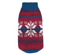 Record - Maglioncino caldo per Cani Let it Snow. Maglione natalizio con Dolcevita con Fantasia Norvegese Invernale, Foro Guinzaglio e Lavabile in Lavatrice | XXS, Lunghezza dorso 25 cm