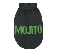 Record - Maglioncino per Cani Cocktail. Maglione per Cani Morbido a Collo Alto con Passagamba Elasticizzato, Ricamato con scritta 'Mojito' | L, Lunghezza dorso 45 cm
