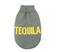 Record - Maglioncino per Cani Cocktail. Maglione per Cani Morbido a Collo Alto con Passagamba Elasticizzato, Ricamato con scritta 'Tequila' | M, Lunghezza dorso 40 cm