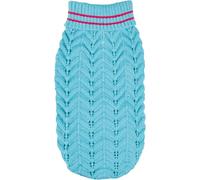 Record - Maglioncino per Cani Dolly. Maglione per cani con Lavorazione a Spighe con Collo Alto per uno Stile Romantico ed Elegante, Foro Guinzaglio e Lavabile in Lavatrice | Azzurro, 3XS