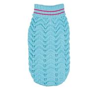 Record - Maglioncino per Cani Dolly. Maglione per cani con Lavorazione a Spighe con Collo Alto per uno Stile Romantico ed Elegante, Foro Guinzaglio e Lavabile in Lavatrice | Azzurro, L