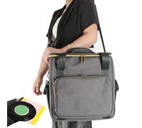 Record Organizer - Record Storage Box - Travel Organizer Bag For CDs And Albums - Carrying Case With Dividers Holds Up To 45 Records - Durable Vinyl Storage For Collection, Transport, Display