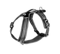 Record - Pettorina per Cani Action Alpi - Colore Nero - Taglia M - Materiale: Nylon Intrecciato con Bande Riflettenti 3M ScotchLite - Circonferenza 60-72 cm