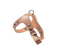 Record - Pettorina per Cani London in Morbida Similpelle - Taglia XS - Circonferenza 23,5-31 cm - Colore Marrone - Pratico Anello di Aggancio e Clip in Metallo