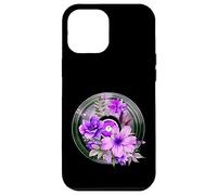 Record Player LP Music Themed Pressed Flower Purple Floral Custodia per iPhone 12 Pro Max
