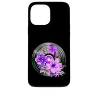 Record Player LP Music Themed Pressed Flower Purple Floral Custodia per iPhone 13 Pro Max