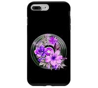 Record Player LP Music Themed Pressed Flower Purple Floral Custodia per iPhone 7 Plus/8 Plus