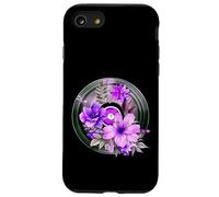 Record Player LP Music Themed Pressed Flower Purple Floral Custodia per iPhone SE (2020) / 7/8