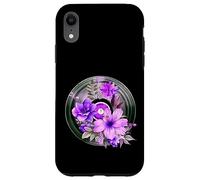Record Player LP Music Themed Pressed Flower Purple Floral Custodia per iPhone XR