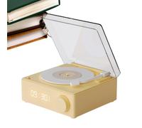 Record Player With Speakers, Wireless Turntable Clock, Vertical Music Player Stand, Smart Audio System, Built In Alarm Feature, Ideal for Bedroom, Garage, Yard, Beach, Biking Use