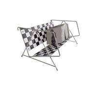 Record Porta CD da tavolo in vetro a scacchiera bianca e nera con supporto in metallo Libro dell'album