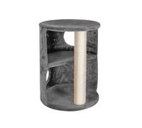 Record - Tiragraffi per Gatti Torre - Dimensioni: Ø 42 x 58h cm - Colore Grigio - Dotato di Struttura a Colonna Semi-Chiusa in Peluches - Stimola il tuo Gatto
