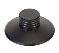 Record Weight Stabilizer Aluminum Alloy Turntable Vibration Reducer LP Disc Clamp with Cotton Felt Base for Record Players, CD Players and Speakers (Nera)