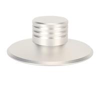 Record Weight Stabilizer Aluminum Alloy Turntable Vibration Reducer LP Disc Clamp with Cotton Felt Base for Record Players, CD Players and Speakers (Argento)
