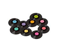 Records Player Coasters, retrò CORESTERS RECORD | Dromatica decorazione record Music Coasters Disk Furniture,Attrezzature per bevande creative classiche, portatazze Protezione termica polivale