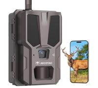 RECOTAC Sense Cellular Trail Camera - 32MP 1296P Game Camera with AI Photo Upscale,4G LTE Trail Cam No WiFi Need,No Glow Night Vision Motion Activated 0.2s Trigger Time Trail Cam for Outdoor Wildlife