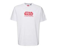 Recovered M-Poster Rosa con Stampa di Star Wars l'Impero Colpisce Ancora, Maglietta Bianca Rilassata T-Shirt, M Unisex-Adulto