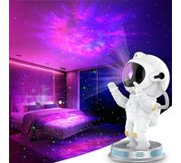 Recsg Proiettore a LED cielo stellato astronauta, galassia luce con telecomando e timer, proiettore stella per bambini e adulti, proiettore smart star bianco, proiettore luce stella…