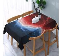 Rectangulaire Toile Cirée Feu Et Glace Abstraits Nappe Cuisine Imprime Nappe Cirée Elégante Nappe Pour Cuisine Jardin Chambre,137X183cm