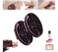Rectangular Beauty Salon Professional Custom Meridian Brush, Meridian Brush Massage Body Brush, Whole Body Relaxation and Essential Oil Massage Comb (Brown)