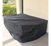 Rectangular Garden Table Cover 315x160x74cm Waterproof & UV Resistant Snow Protection for Outdoor Patio FurnitureBlack Protector for Tables & Stackable Chairs.