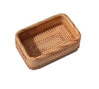 Rectangular Rattan Storage Baskets Handmade Woven Nesting Wicker Baskets for Decor Fruit Tray and Snack Storage Box per Cameretta Salotto(8 * 13 * 20cm)