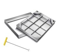 Rectangular Stainless Steel Manhole Cover And Frame, Replacemnt Hidden Inspection Well Septic Tank Lid, for Patio Garage Basement(70x70cm)