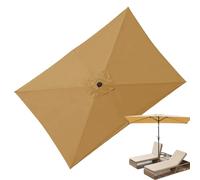 Rectangular Umbrella Replacement Canopy 2x3m - Polyester Beige Khaki Dark Green Gray UPF30+ - Waterproof UV Protection Tear Resistant Patio Garden Sun Shade Top Cover
