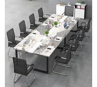 Recu, tavolo da conferenza per 6 e 20 persone, scrivania per riunioni con cavo e piedini regolabili, facile da montare, ideale per collaborazioni e lavoro di squadra (sedie non incluse)