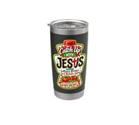 Recuperare il ritardo con Gesù Christian Ketchup Pun Meme Detto divertente Bicchiere termico in acciaio inox doppia parete