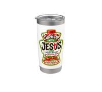 Recuperare il ritardo con Gesù Christian Ketchup Pun Meme Detto divertente Bicchiere termico in acciaio inox doppia parete