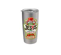 Recuperare il ritardo con Gesù Christian Ketchup Pun Meme Detto divertente Bicchiere termico in acciaio inox doppia parete