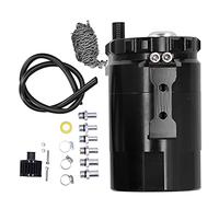 Recupero Vapori Olio Motore Oil Catch Can 350ml in Alluminio Universale - Mantieni il Motore Pulito, Previene Carbonio e Fanghi, Adatto a Auto e Moto (Nera)