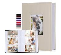RECUTMS Album Fotografico 10x15 con Area Memo può Contenere 300 Foto Copertina in Pelle Liscia Regalo per La Festa del papà E della Mamma Regalo di Compleanno Abum Fotografico Amore(Beige)