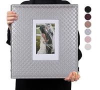 RECUTMS Für 600 Fotos, schwarze Seiten, horizontale und vertikale Bilder, Album, Geburtstag, Weihnachten, Fotoalben, Hochzeitstag, Fotoalben, Buch (grau)