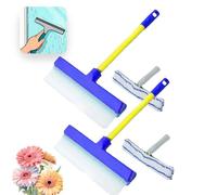 Recyclable Silicone Window Scraper Set, streak-free glass cleaning tool for windows, rearview mirrors and more. (2*Blue)