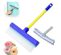Recyclable Silicone Window Scraper Set, streak-free glass cleaning tool for windows, rearview mirrors and more. (Blue)
