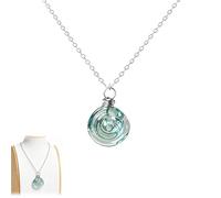 Recycled Glass Spiral Earrings,Handmade Drop Twisted Hammered Jewelry Set,Upcycled Swirl Maze Necklace,Birthday Gifts for Women,Mom,Sister (Blue)