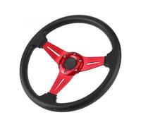 (Red) 350mm Deep Dish Steering Wheel, Sport Steering Wheel, Racing Steering Wheel For Car Universal Modified Accessory (red)
